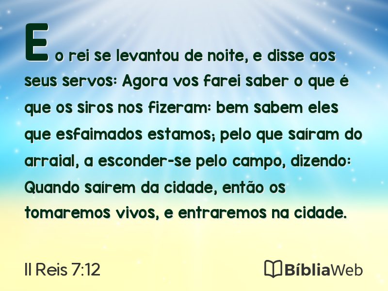 II Reis 7:12 em imagem para compartilhar