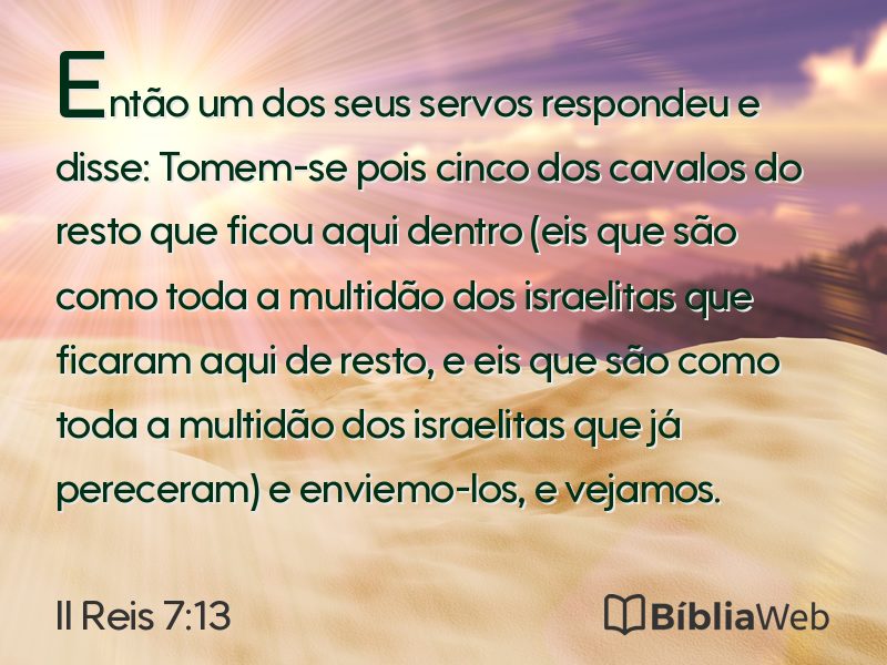 II Reis 7:13 em imagem para compartilhar