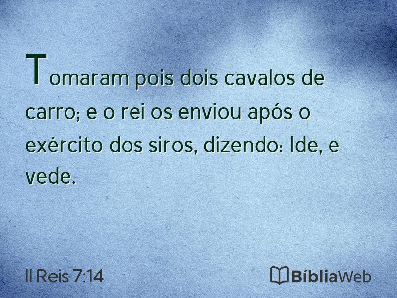 II Reis 7:14 em imagem para compartilhar