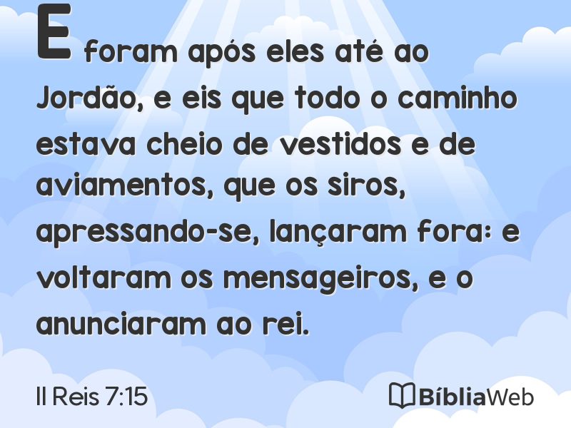 II Reis 7:15 em imagem para compartilhar