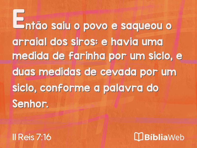 II Reis 7:16 em imagem para compartilhar