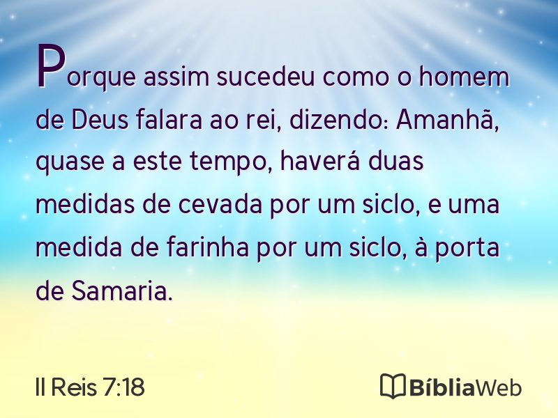II Reis 7:18 em imagem para compartilhar