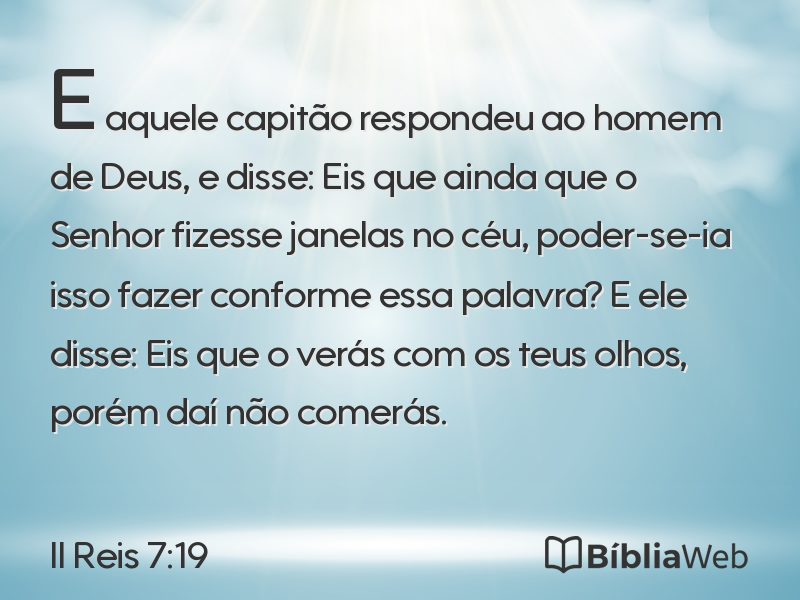 II Reis 7:19 em imagem para compartilhar