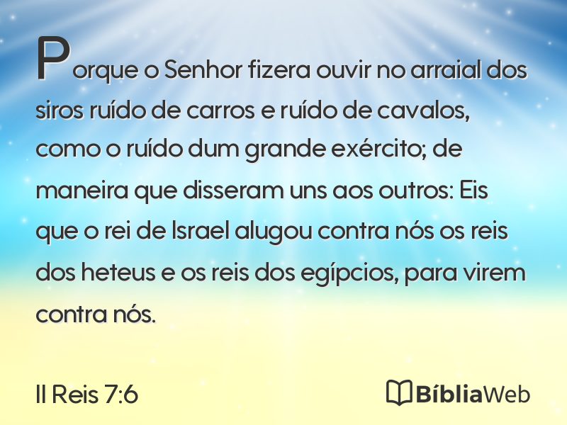 II Reis 7:6 em imagem para compartilhar