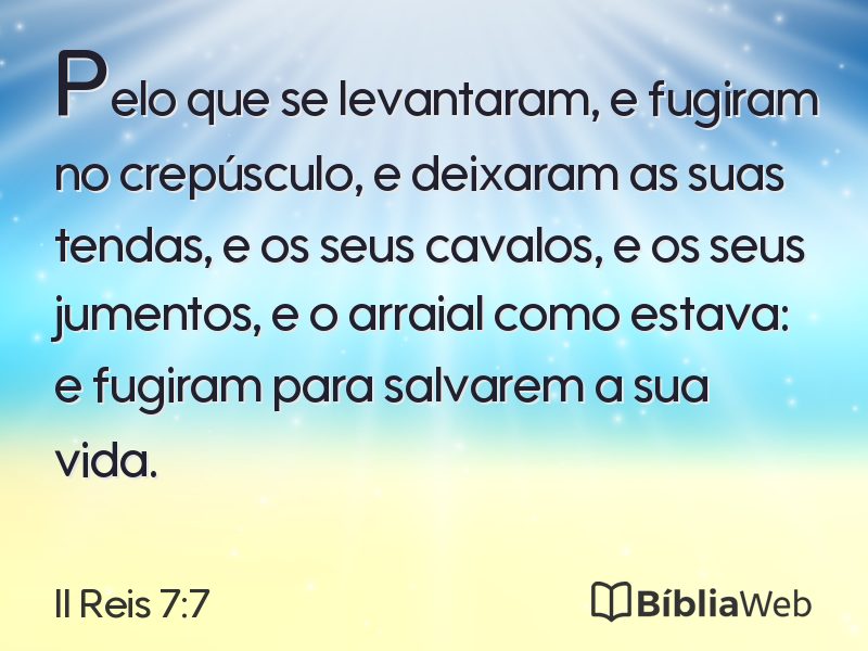 II Reis 7:7 em imagem para compartilhar