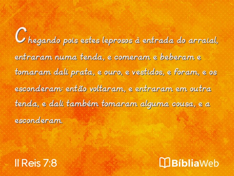II Reis 7:8 em imagem para compartilhar