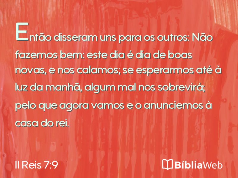 II Reis 7:9 em imagem para compartilhar