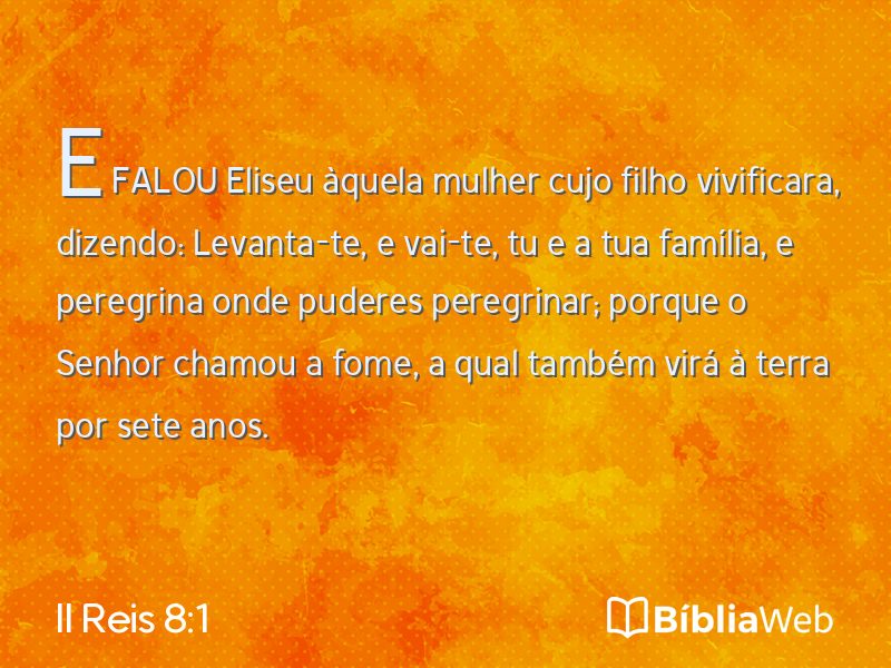 II Reis 8:1 em imagem para compartilhar