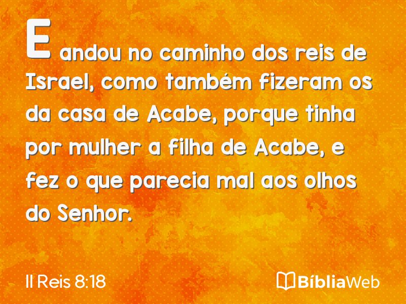 II Reis 8:18 em imagem para compartilhar