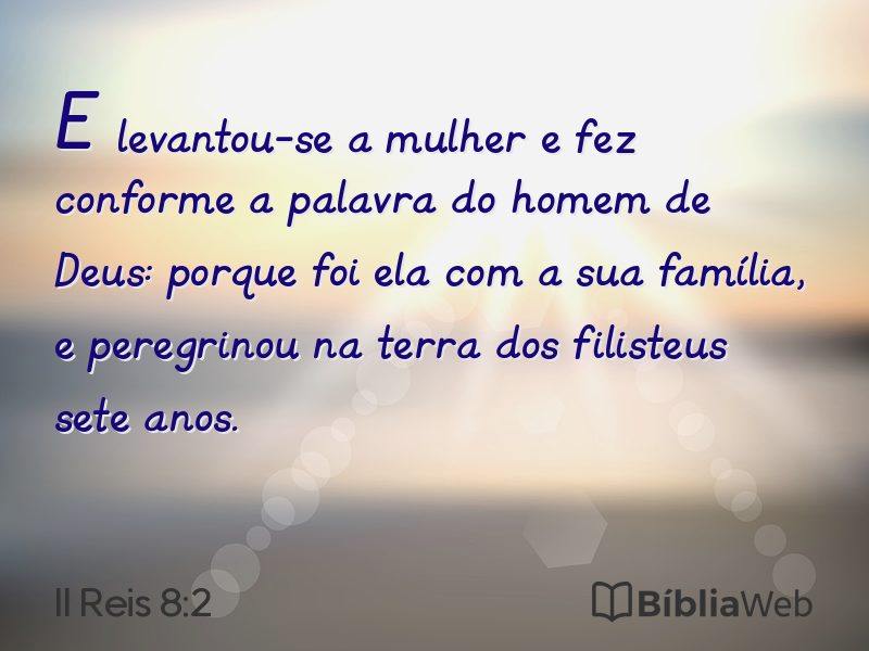 II Reis 8:2 em imagem para compartilhar
