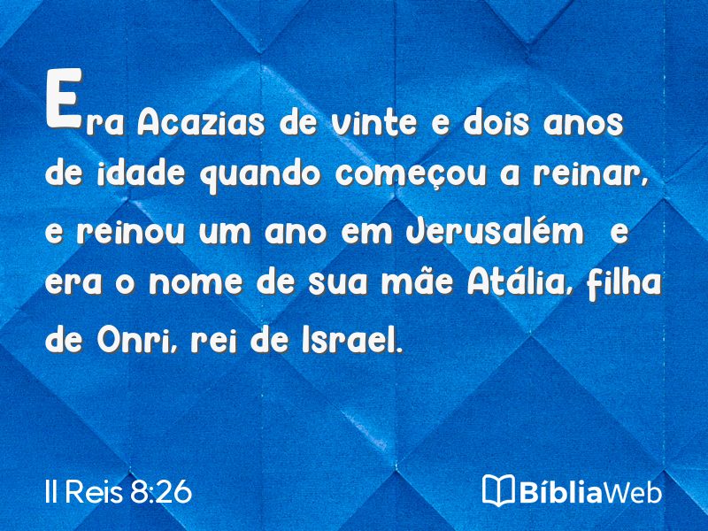 II Reis 8:26 em imagem para compartilhar