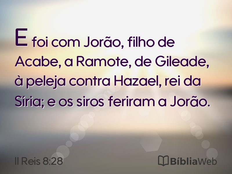 II Reis 8:28 em imagem para compartilhar