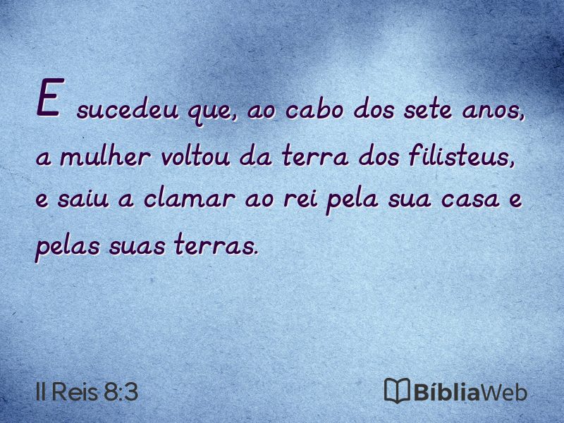 II Reis 8:3 em imagem para compartilhar