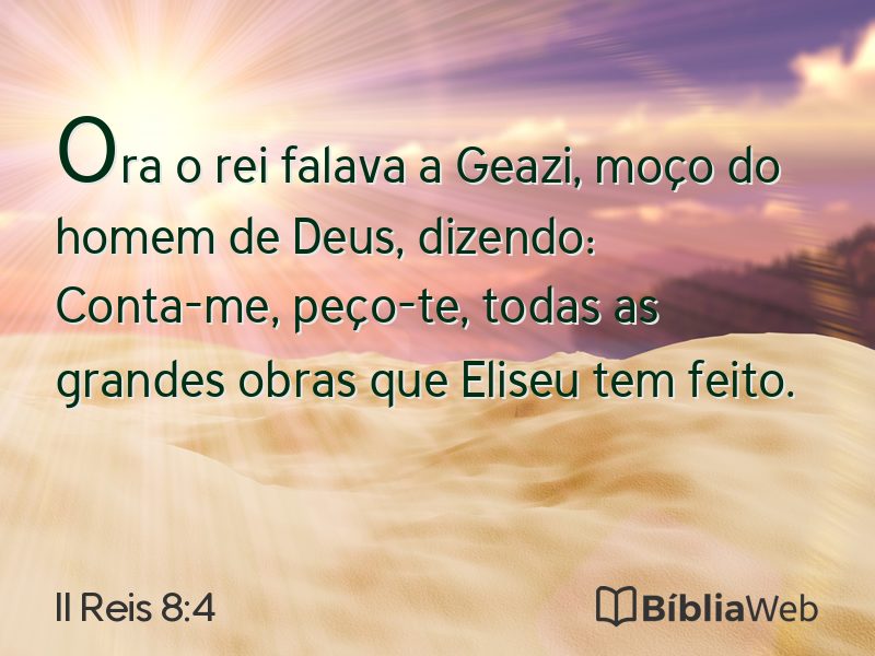 II Reis 8:4 em imagem para compartilhar