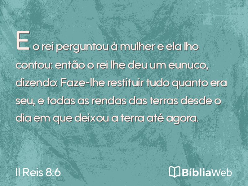 II Reis 8:6 em imagem para compartilhar