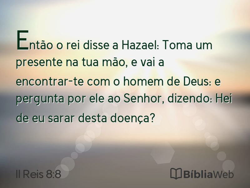 II Reis 8:8 em imagem para compartilhar
