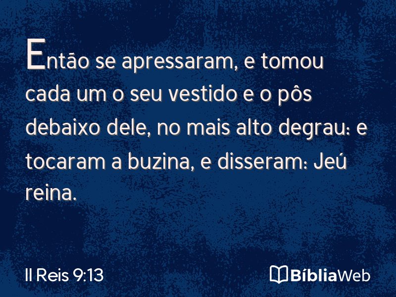 II Reis 9:13 em imagem para compartilhar