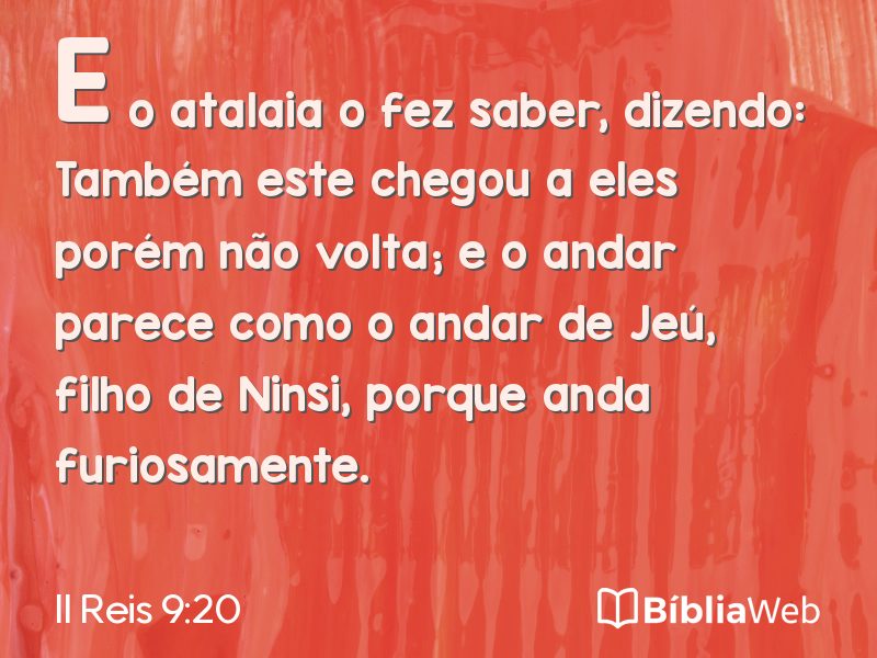 II Reis 9:20 em imagem para compartilhar