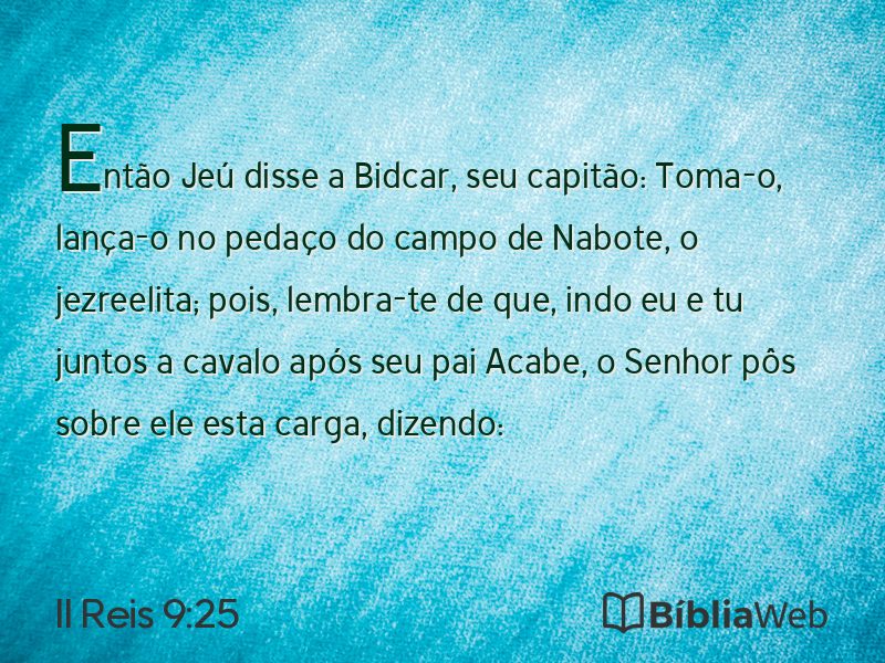 II Reis 9:25 em imagem para compartilhar