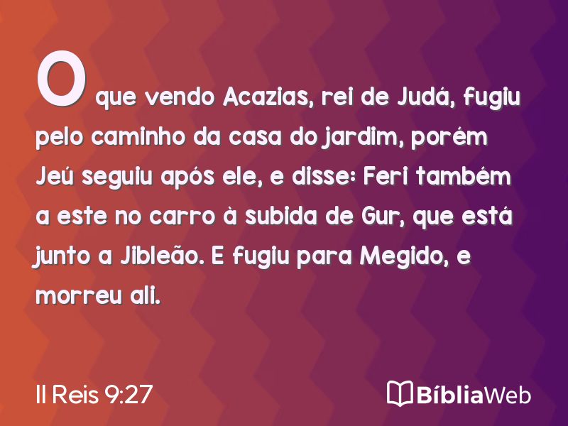II Reis 9:27 em imagem para compartilhar