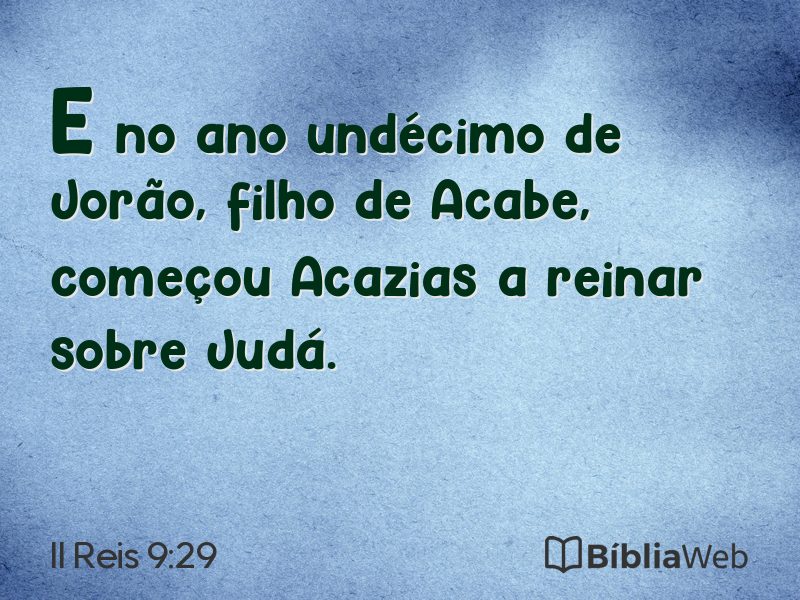 II Reis 9:29 em imagem para compartilhar
