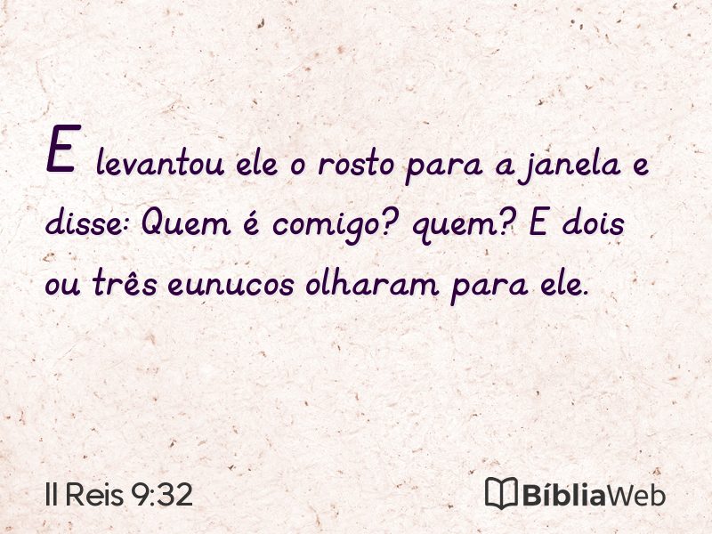 II Reis 9:32 em imagem para compartilhar