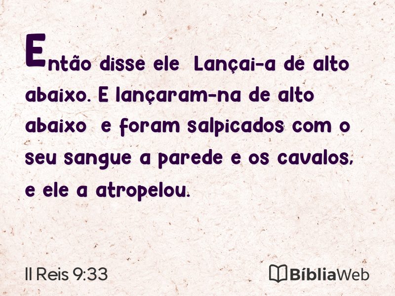II Reis 9:33 em imagem para compartilhar