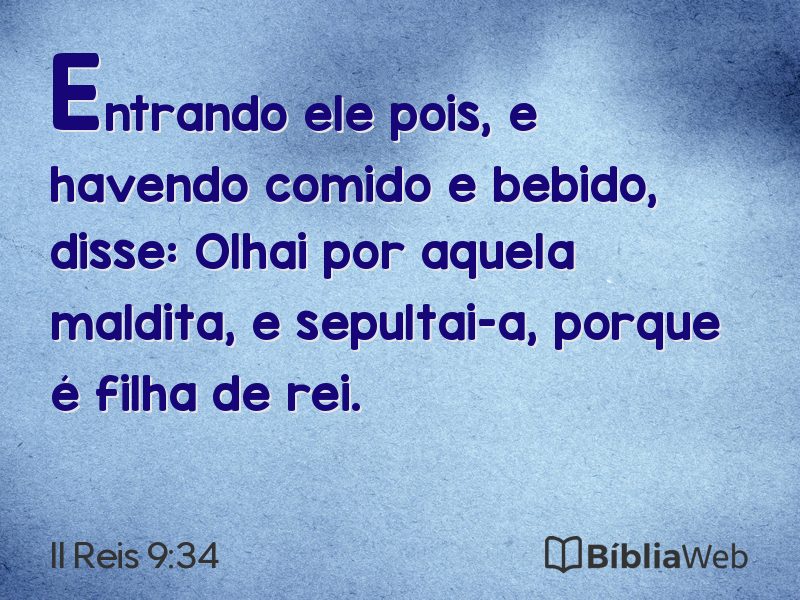 II Reis 9:34 em imagem para compartilhar