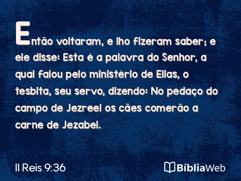 II Reis 9:36 em imagem para compartilhar