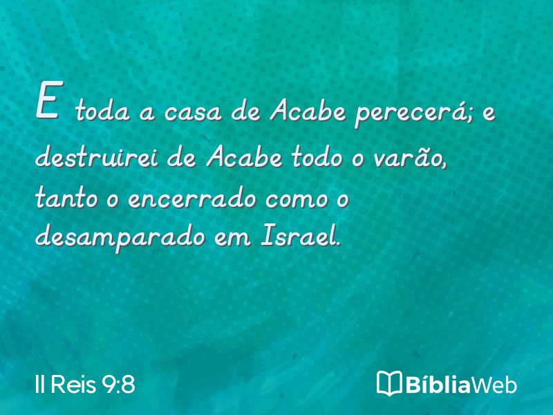 II Reis 9:8 em imagem para compartilhar