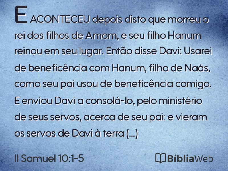 II Samuel 10:1-5 em imagem para compartilhar