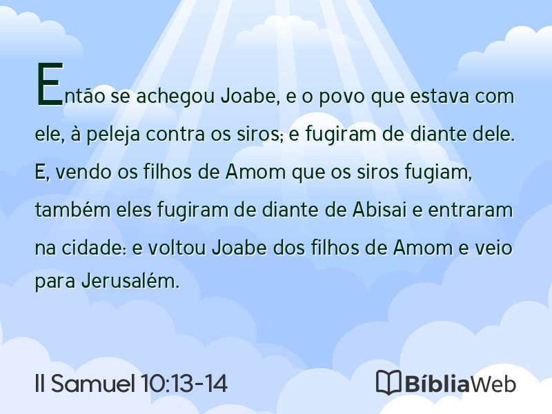 II Samuel 10:13-14 em imagem para compartilhar