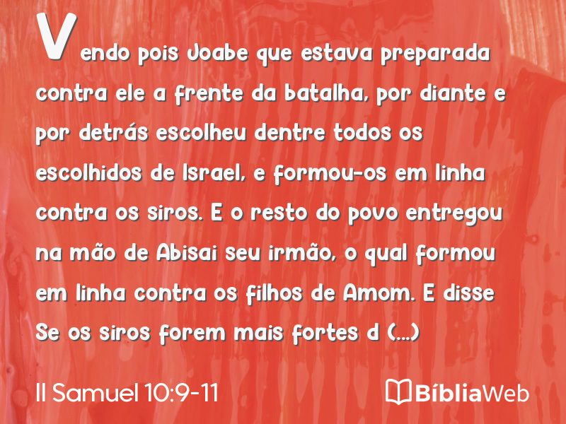 II Samuel 10:9-11 em imagem para compartilhar