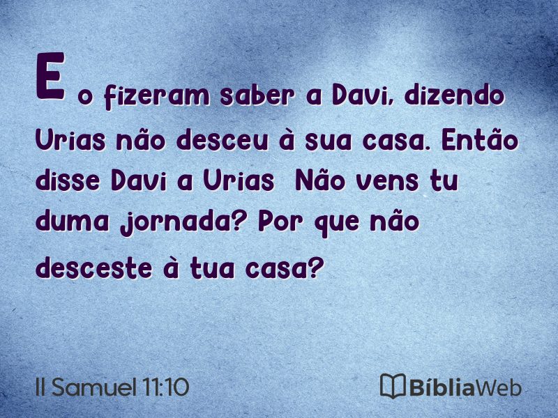 II Samuel 11:10 em imagem para compartilhar