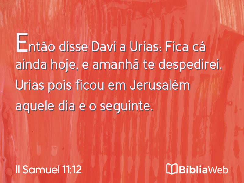 II Samuel 11:12 em imagem para compartilhar