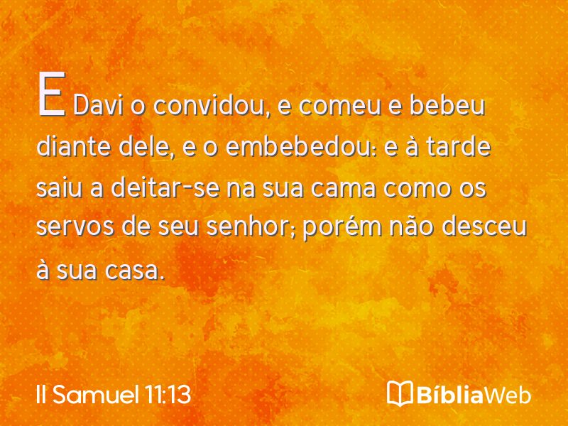 II Samuel 11:13 em imagem para compartilhar