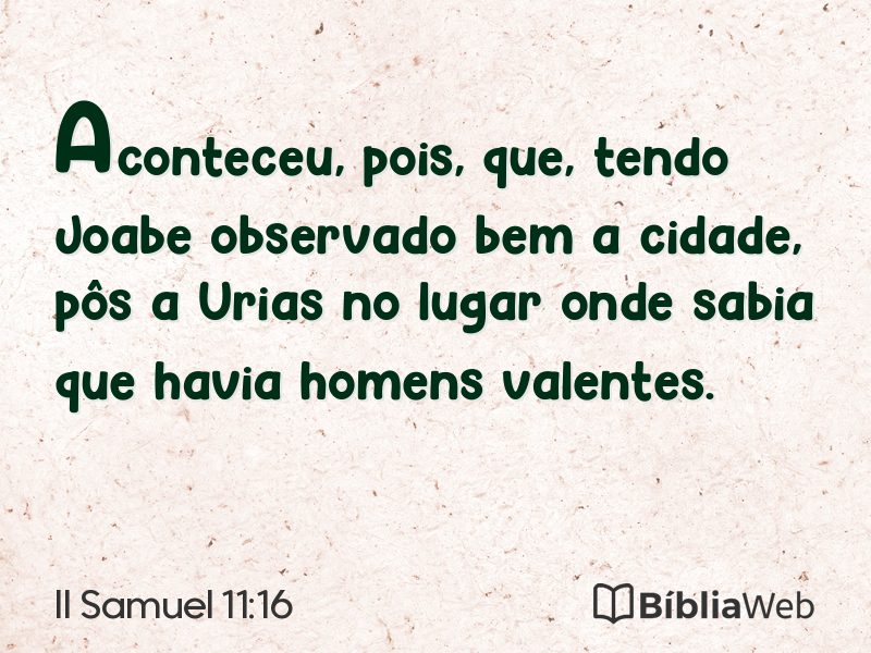 II Samuel 11:16 em imagem para compartilhar