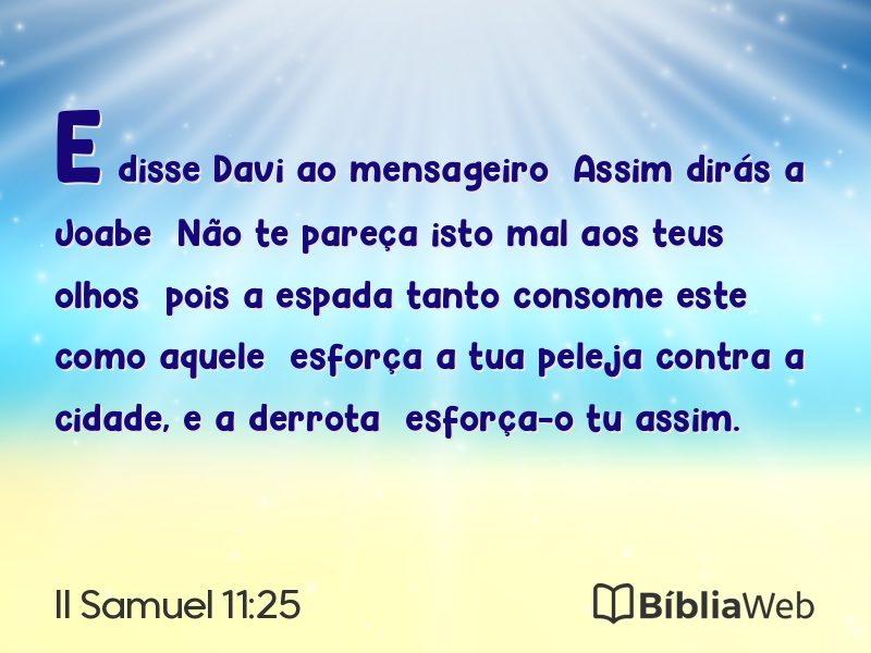 II Samuel 11:25 em imagem para compartilhar