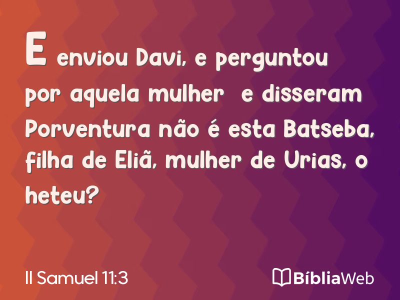 II Samuel 11:3 em imagem para compartilhar