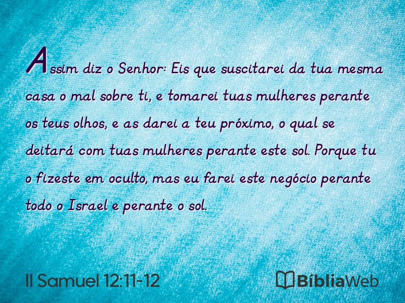 II Samuel 12:11-12 em imagem para compartilhar