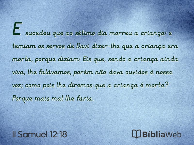 II Samuel 12:18 em imagem para compartilhar