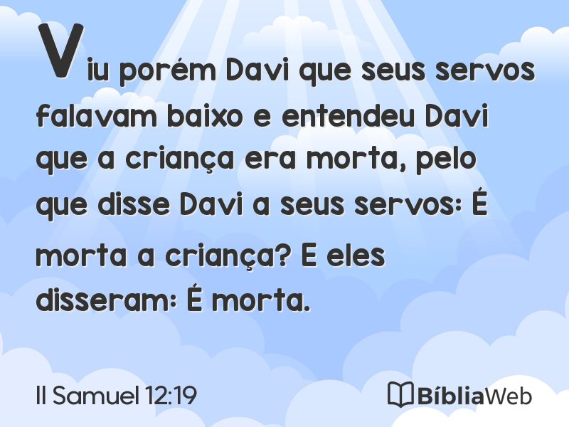 II Samuel 12:19 em imagem para compartilhar