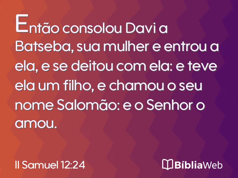 II Samuel 12:24 em imagem para compartilhar