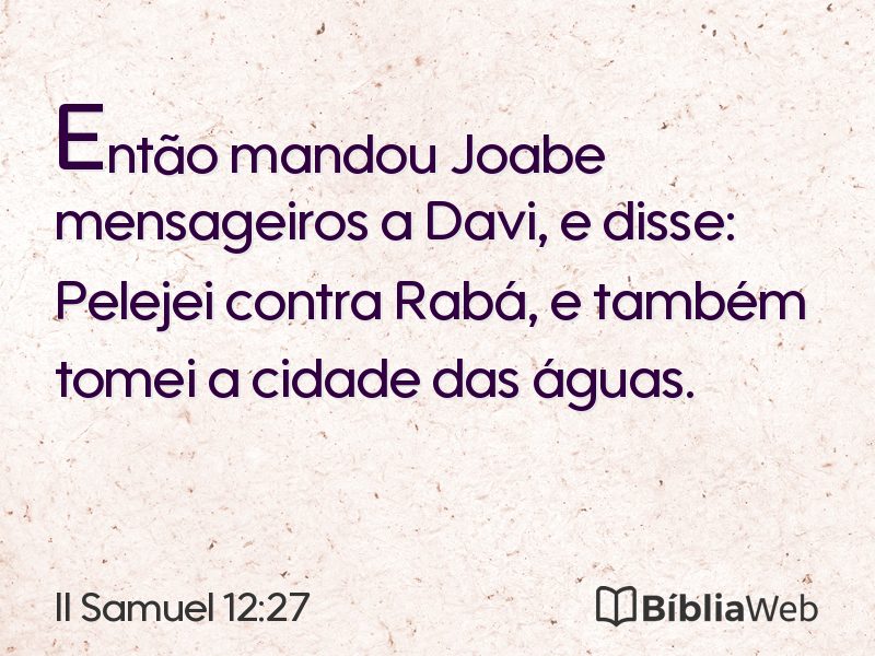 II Samuel 12:27 em imagem para compartilhar