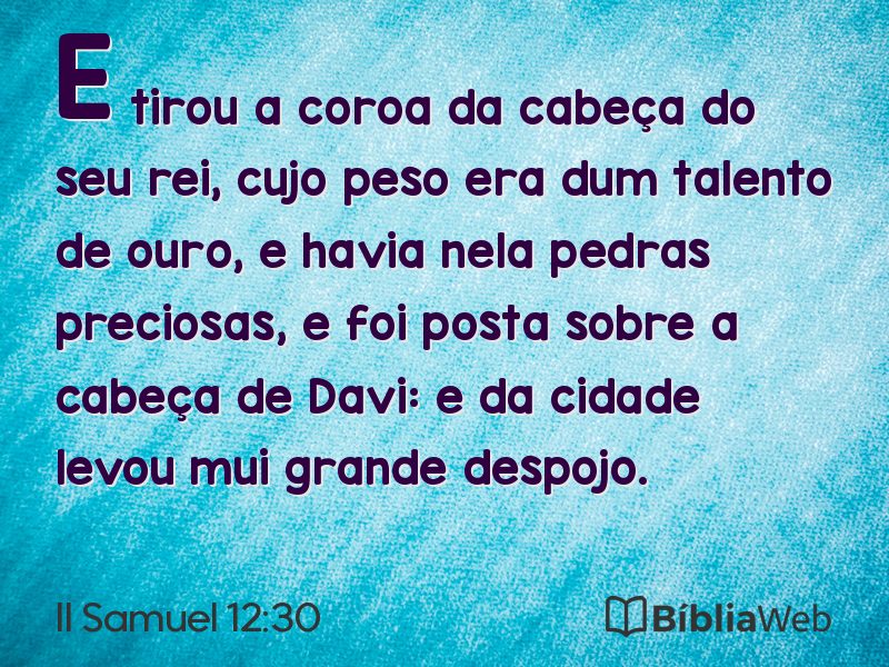 II Samuel 12:30 em imagem para compartilhar