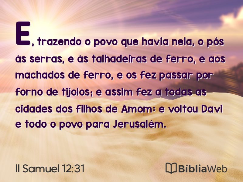 II Samuel 12:31 em imagem para compartilhar