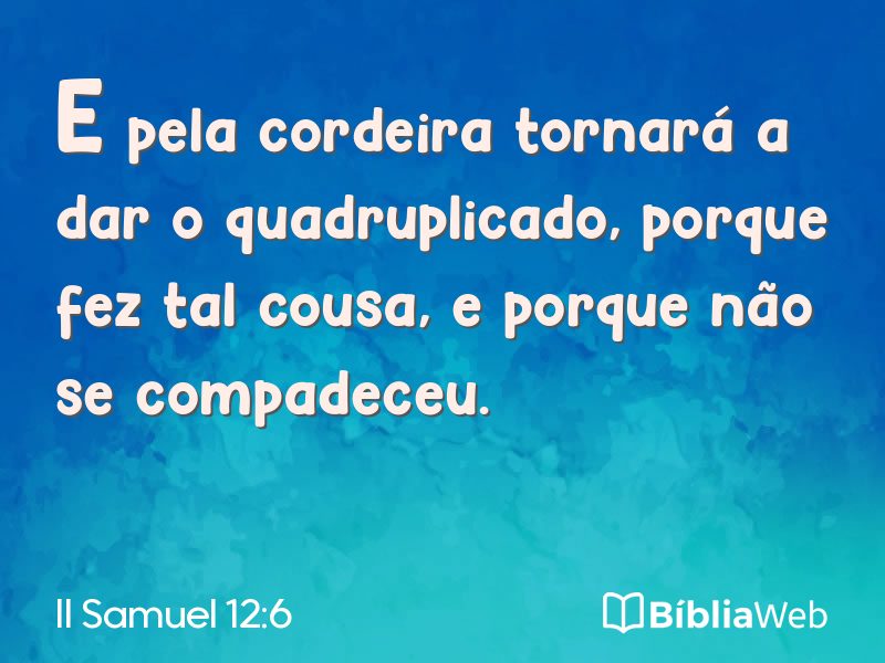 II Samuel 12:6 em imagem para compartilhar