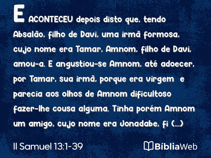 II Samuel 13:1-39 em imagem para compartilhar
