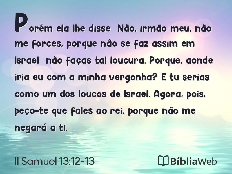 II Samuel 13:12-13 em imagem para compartilhar