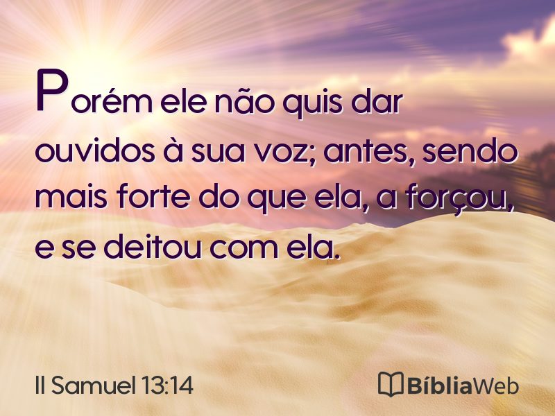 II Samuel 13:14 em imagem para compartilhar